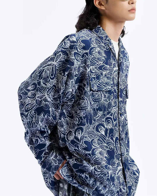 Artist Abstract Floral Pattern Shirt