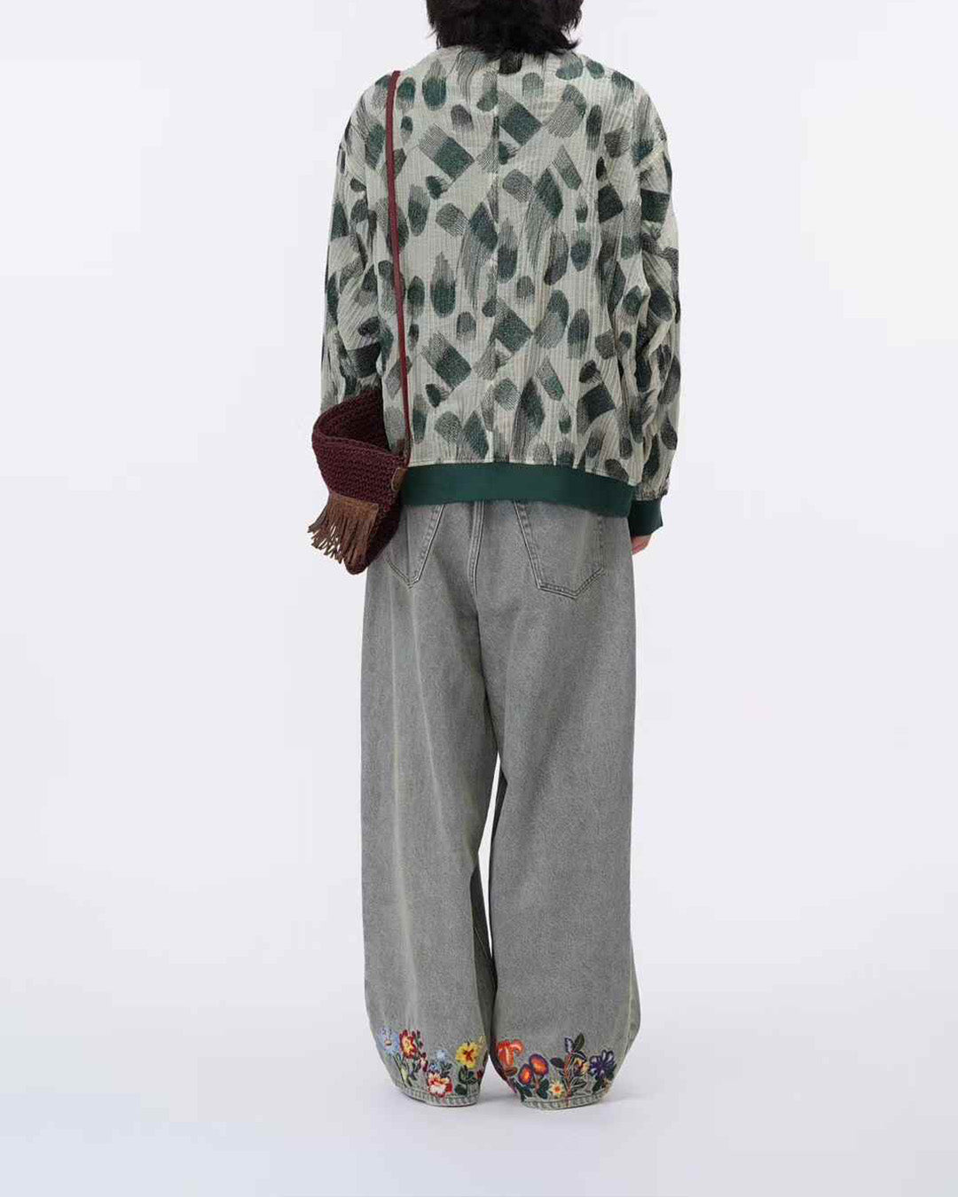 Embroidered Green Fabric Jacket
