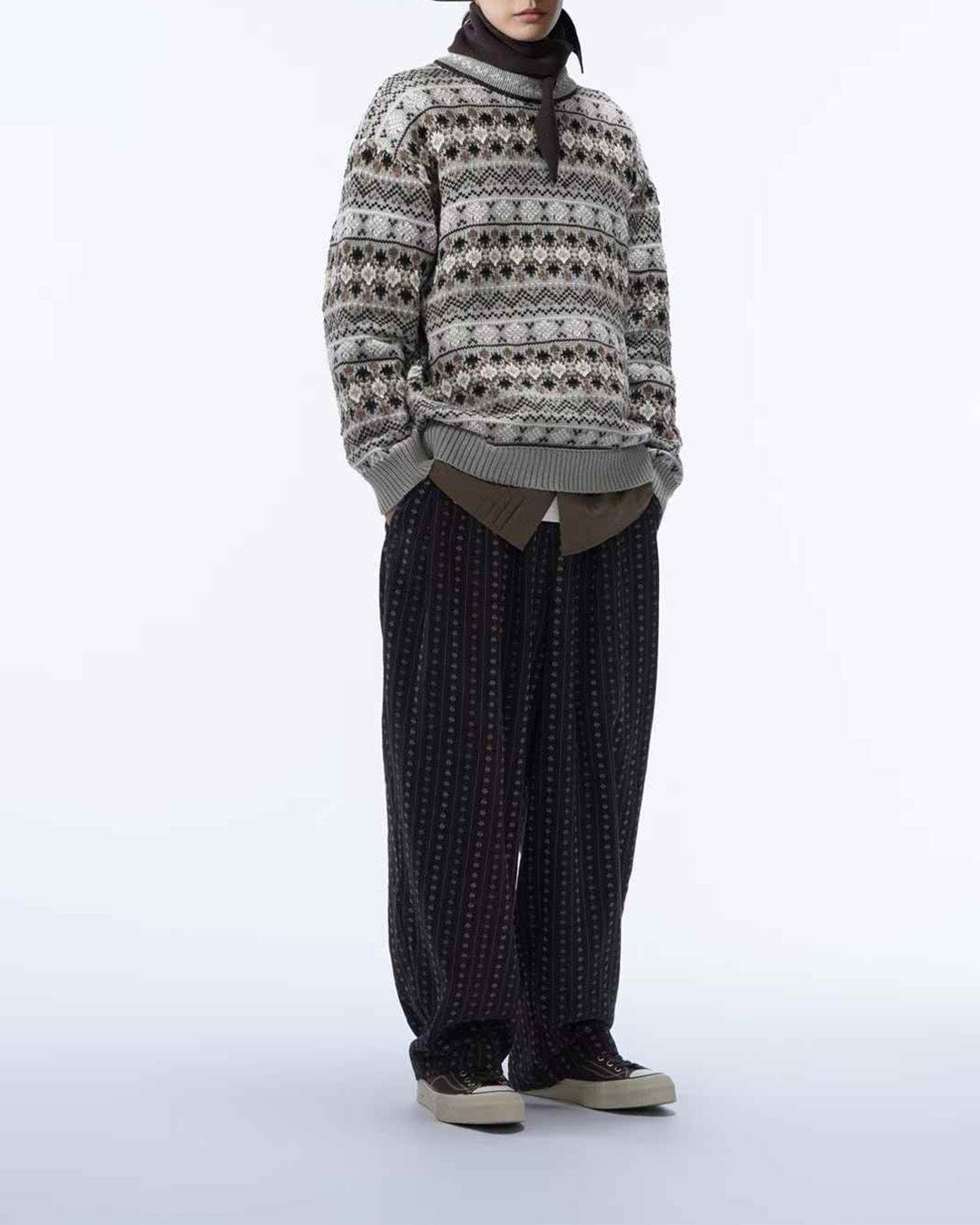 Vintage Pattern Knitted Jersey