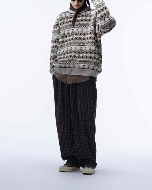 Vintage Pattern Knitted Jersey