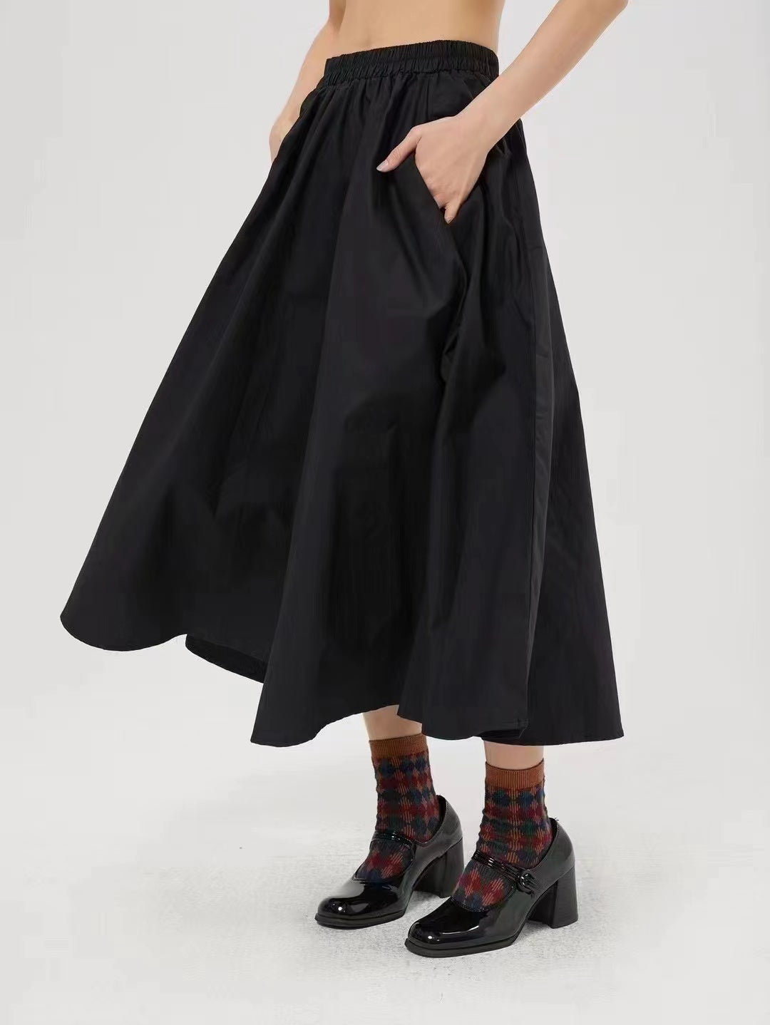 Multi-Polka Dot Ruffle Patchwork Skirt