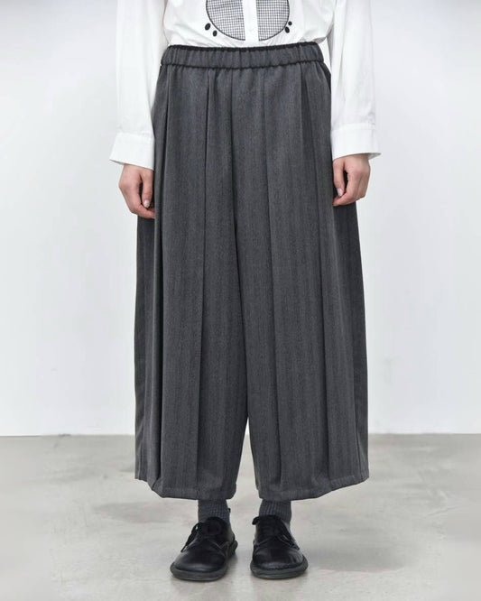 Patchwork Waistband Pinstripe Wrinkle-Resistant Pants