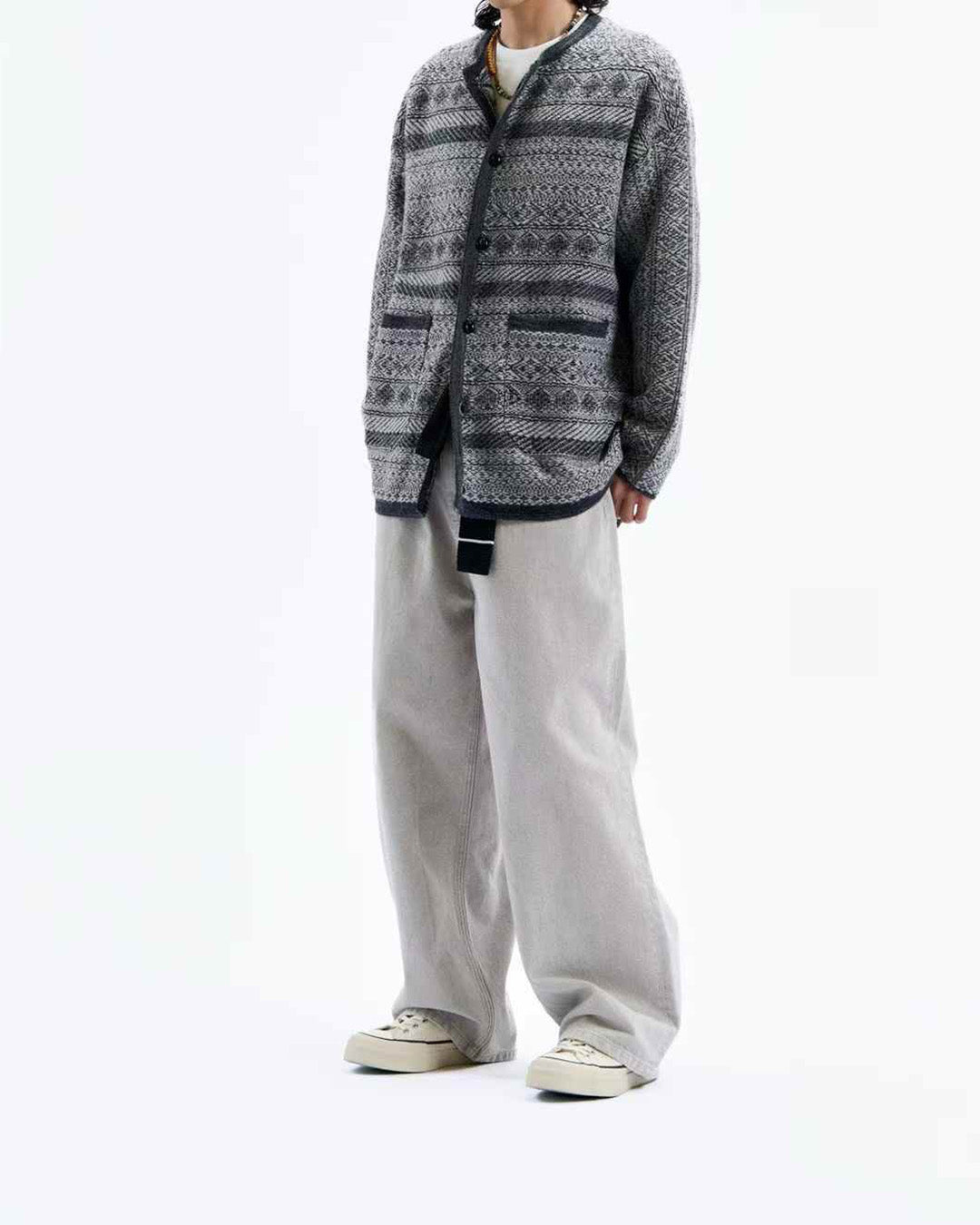 Vintage Pattern Knitted Cardigan