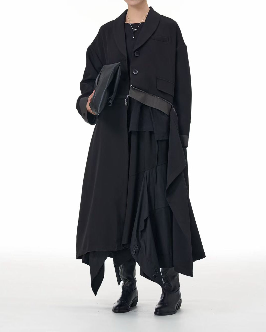 Contrast Colors Two-way Convertible Two-Way Jacket