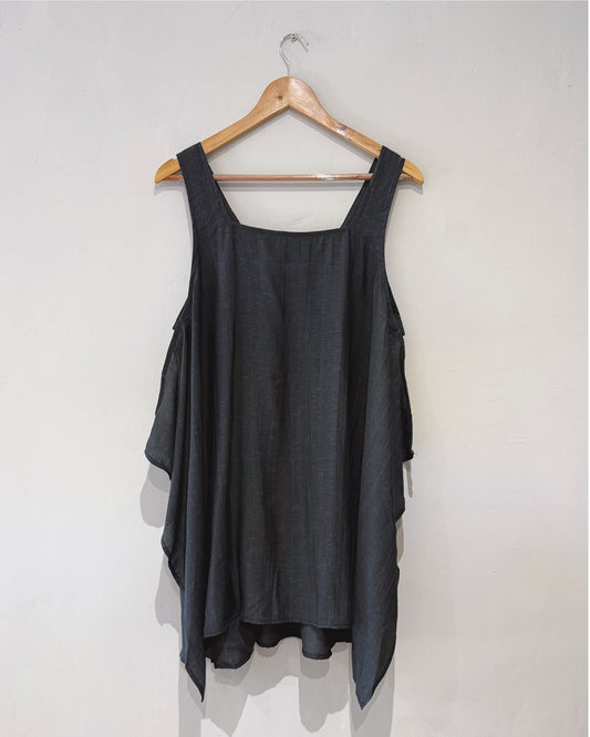 A-line scoop-hem strap top