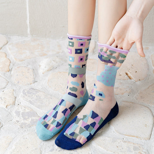 Patterned Sheer Socks