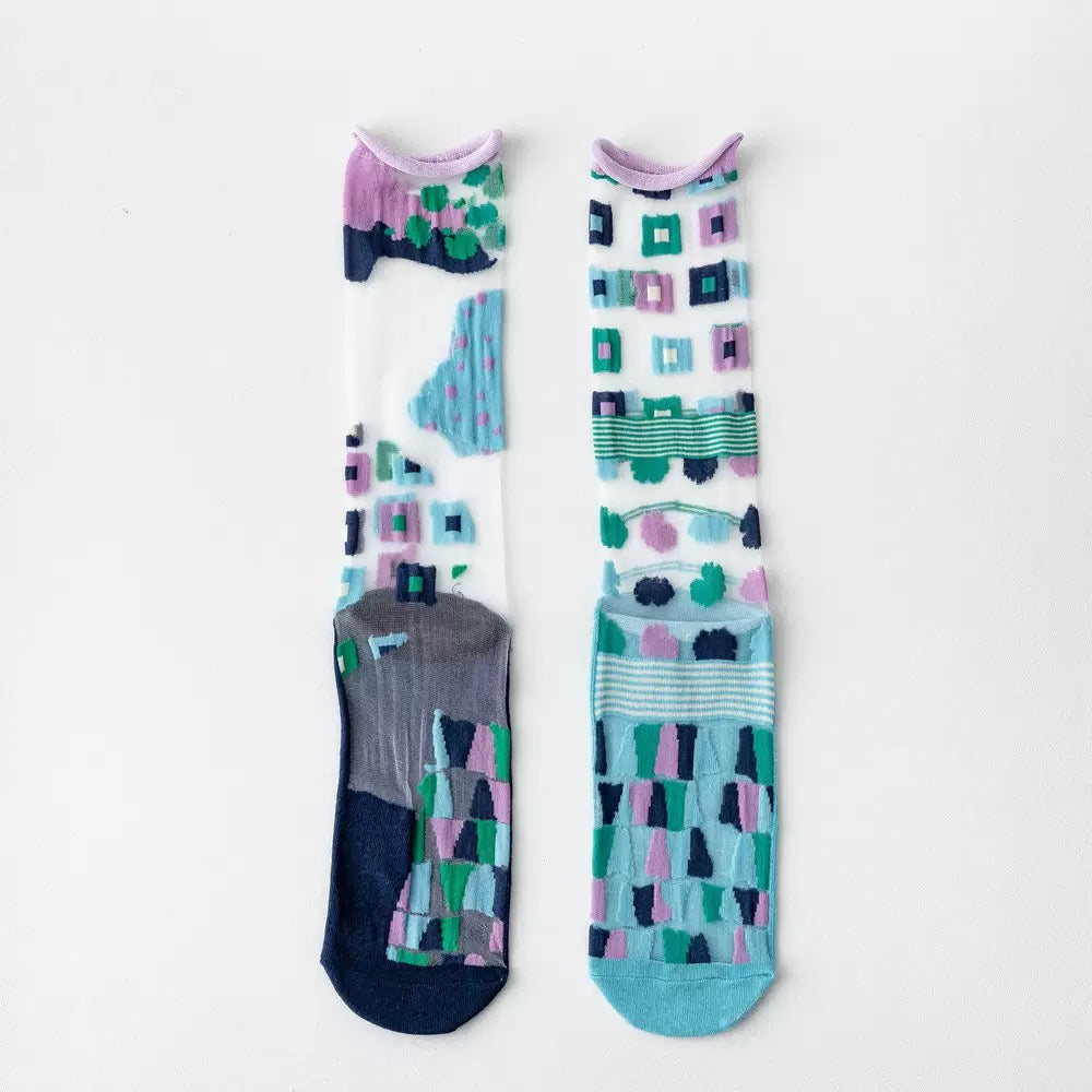 Patterned Sheer Socks