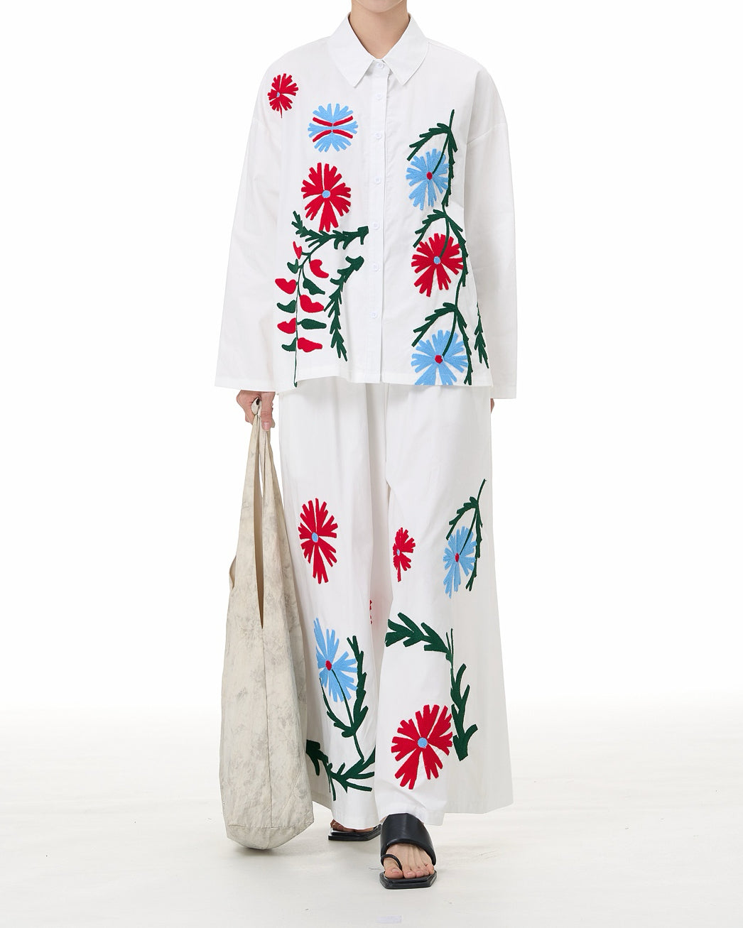 Dandelion Dream Colorful  Embroidery Cotton Shirt