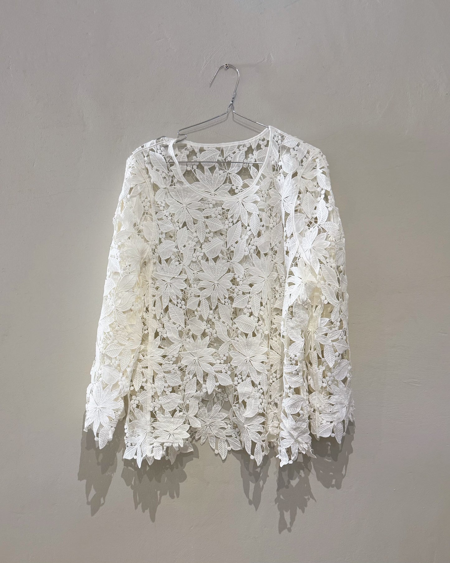 Maple Leaf Embroidered Lace Top