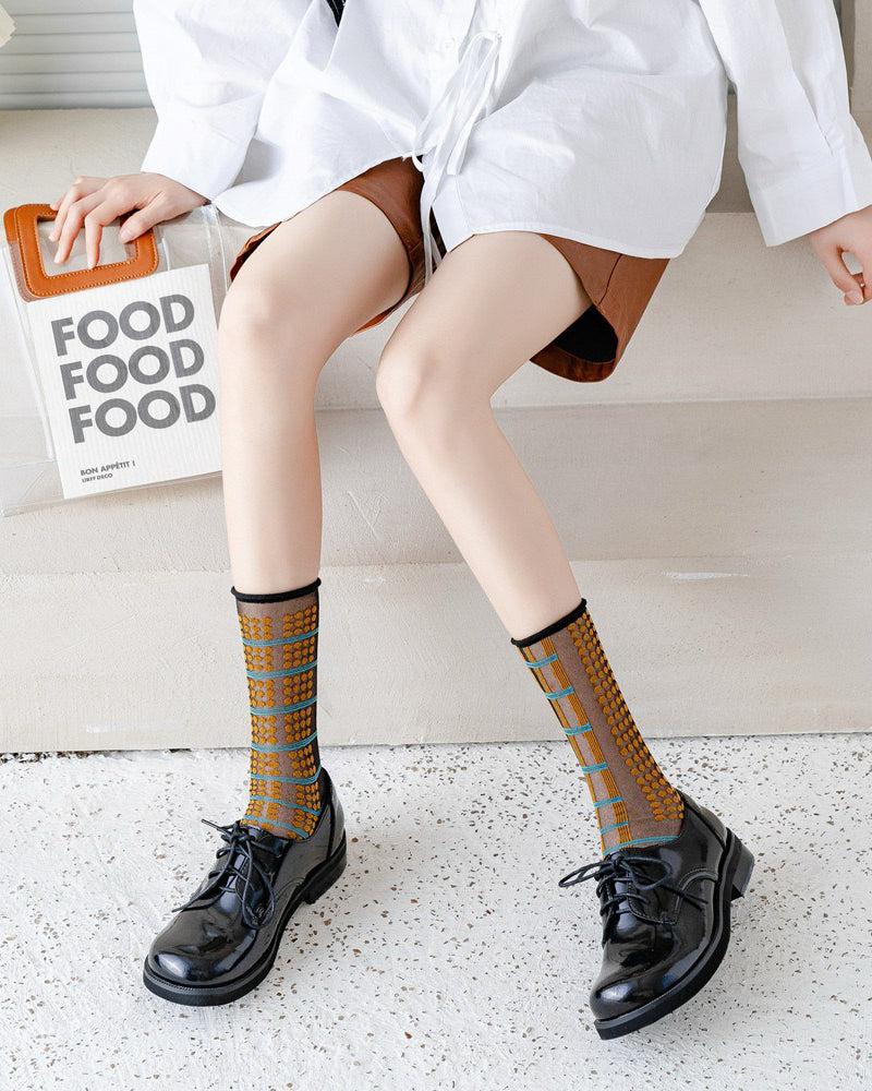 Patterned Sheer Socks