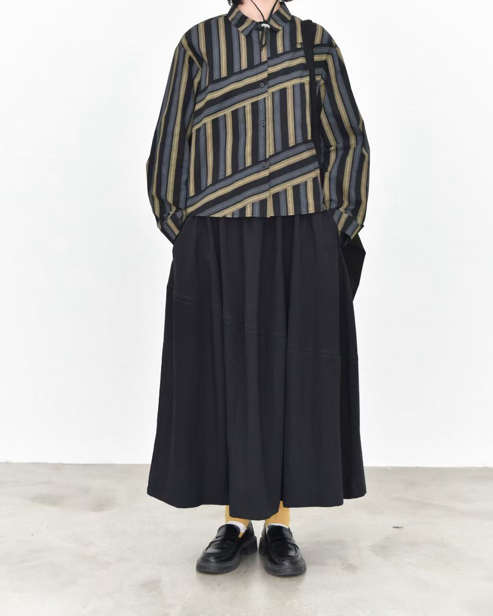 Contrast Stripe Long Sleeve Shirt