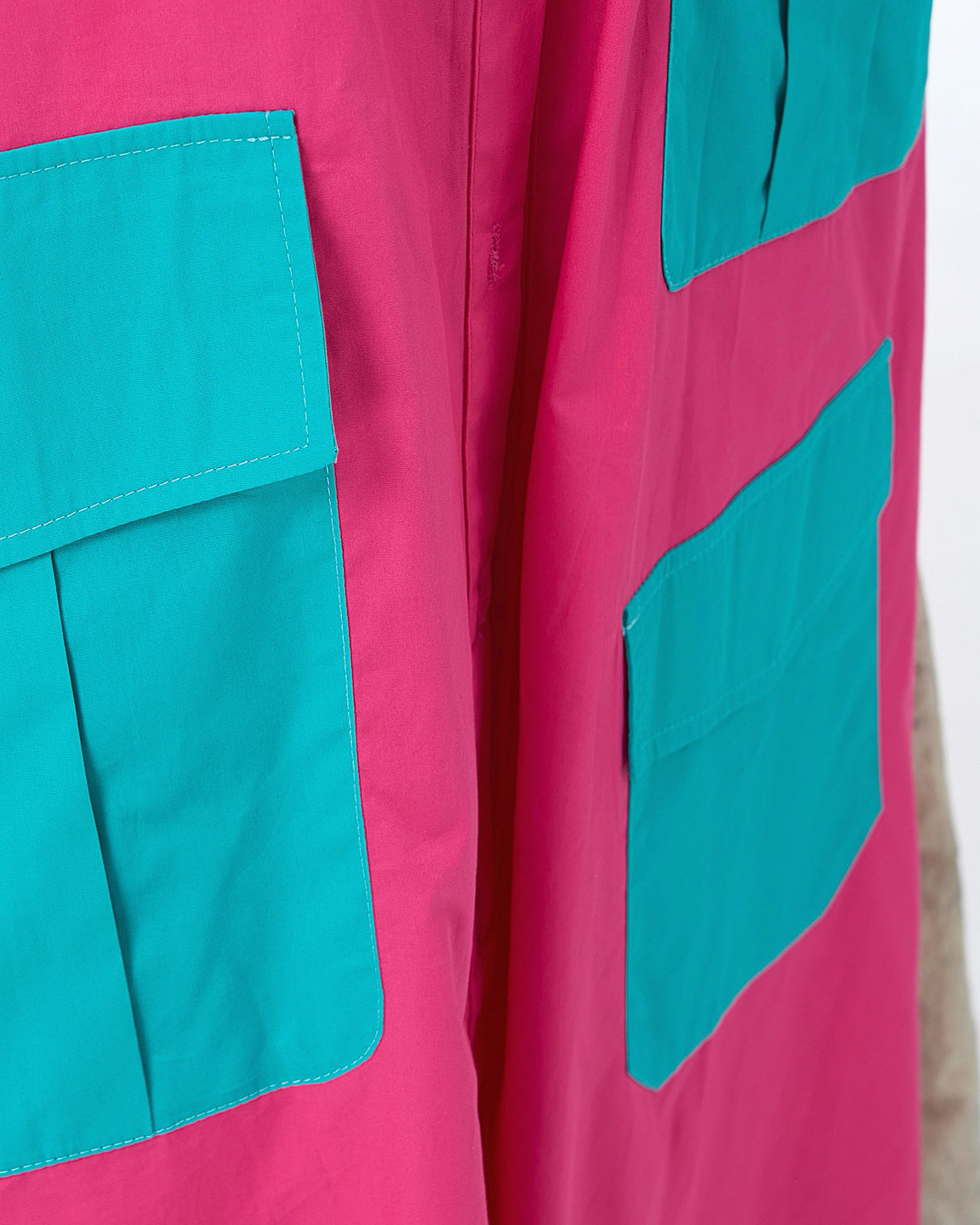 Pre-order Colour-Blocked Utility Dress with Multiple Pockets