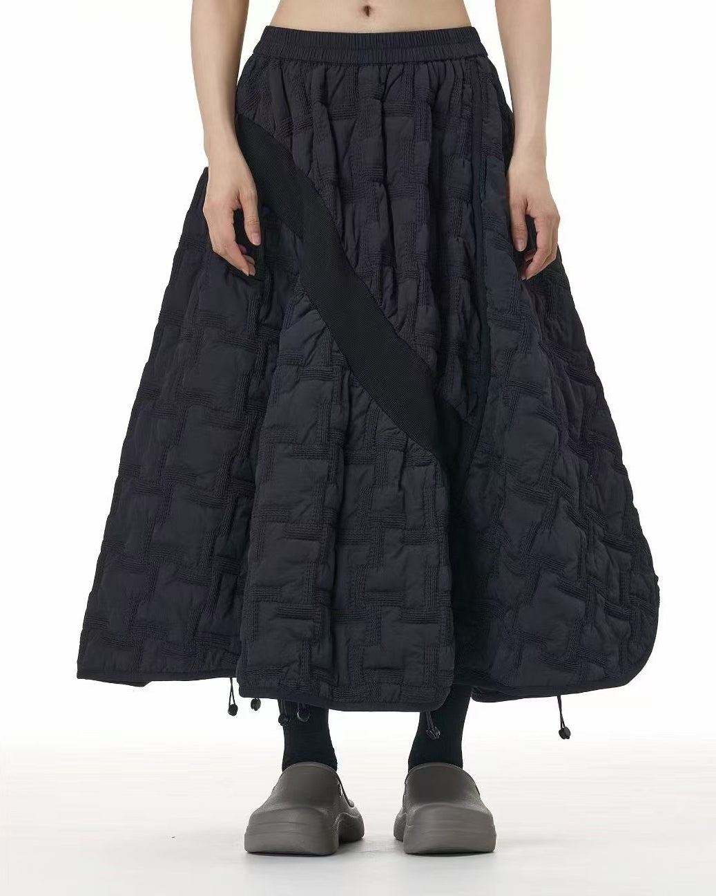 Heavy Check Quilted Padded Skirt