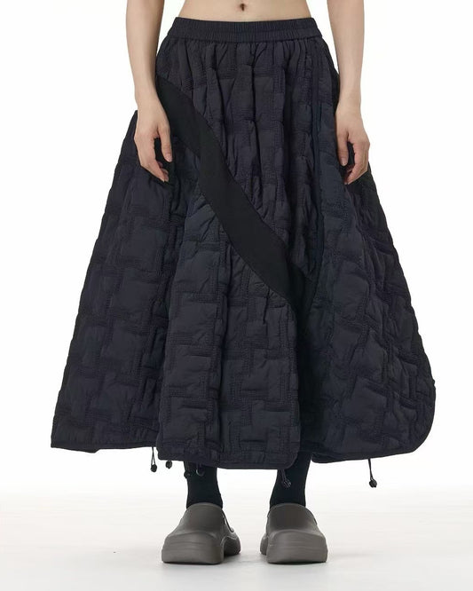 Heavy Check Quilted Padded Skirt
