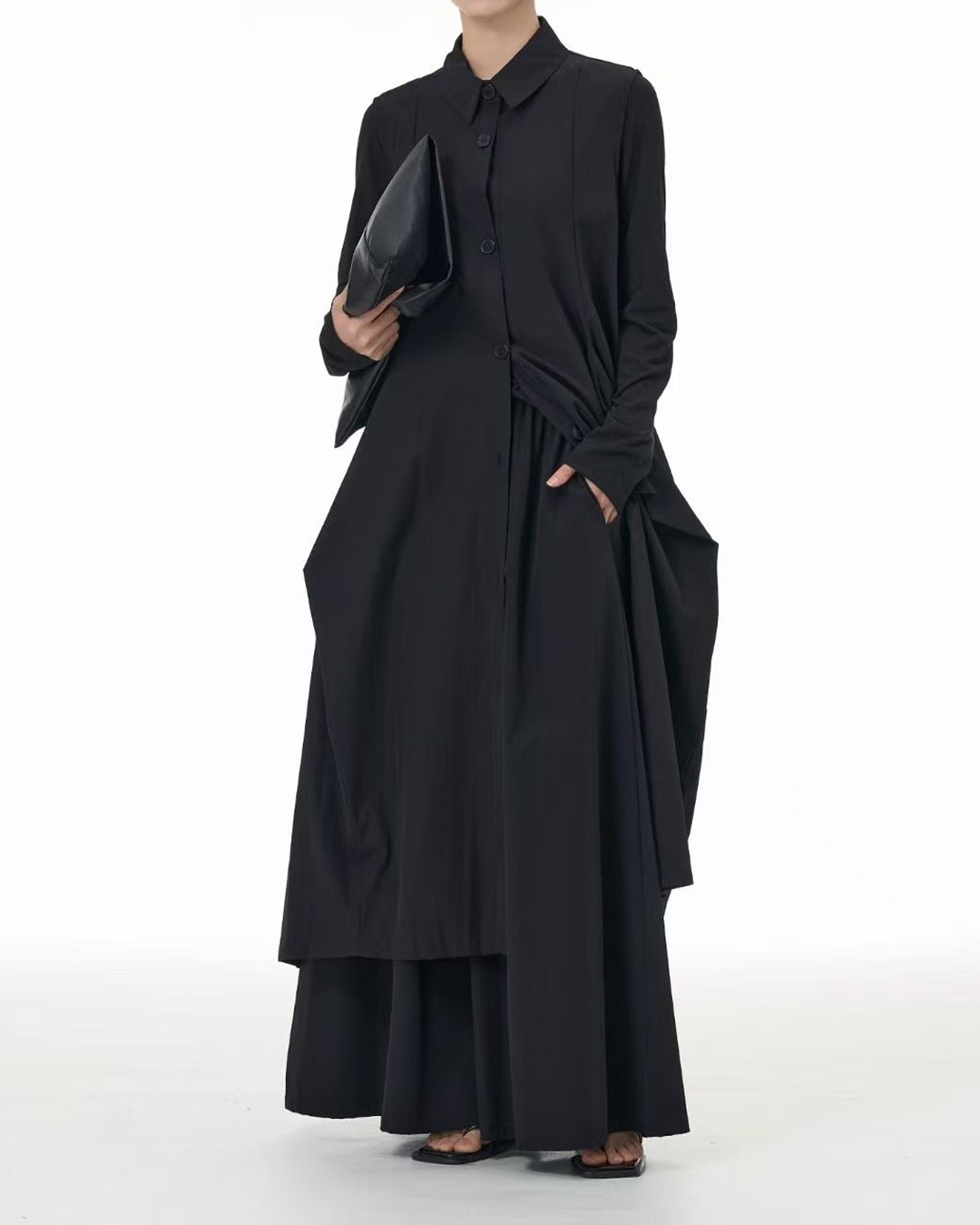 Architectural Panels Deco Draped Vest Dress