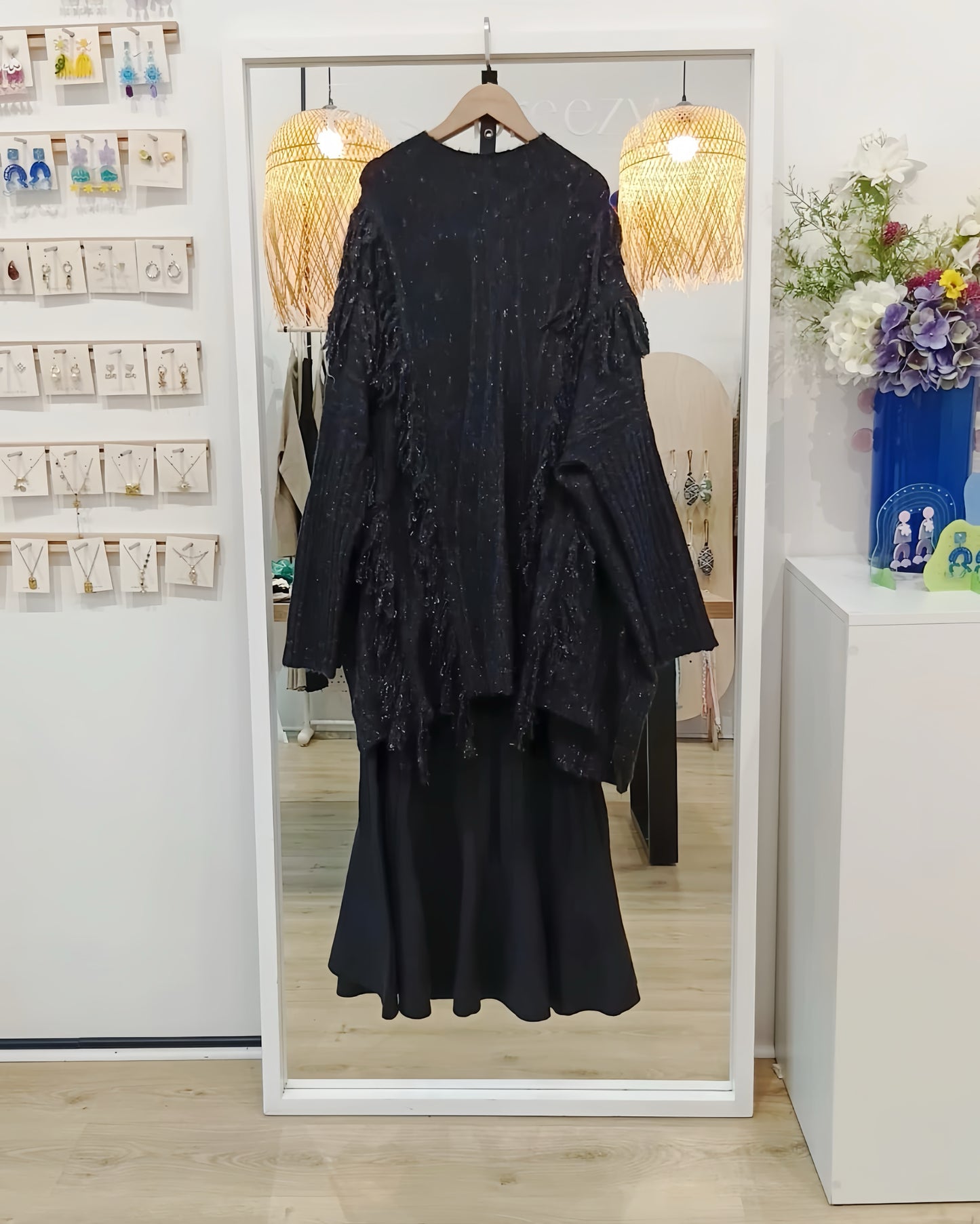 Wool-Cashmere Blend Cable-Knit Jersey with Fringe Accents