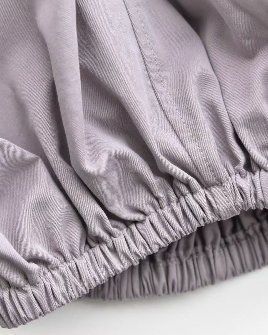 Number Print Drawstring Draped Balloon Pants