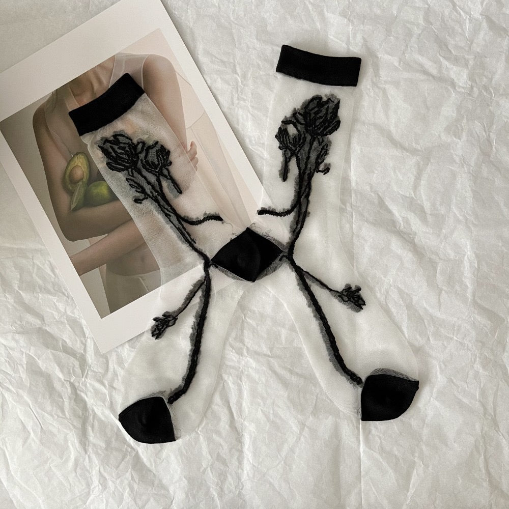 Patterned Sheer Socks