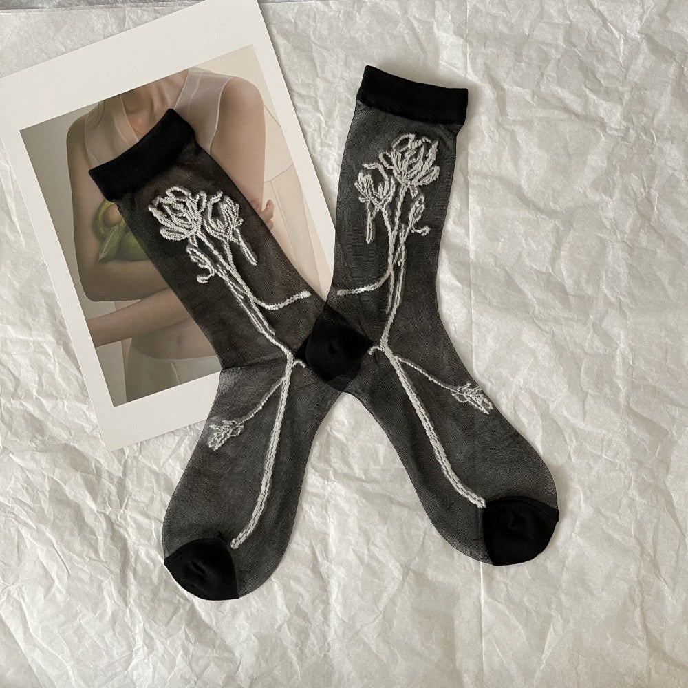 Patterned Sheer Socks