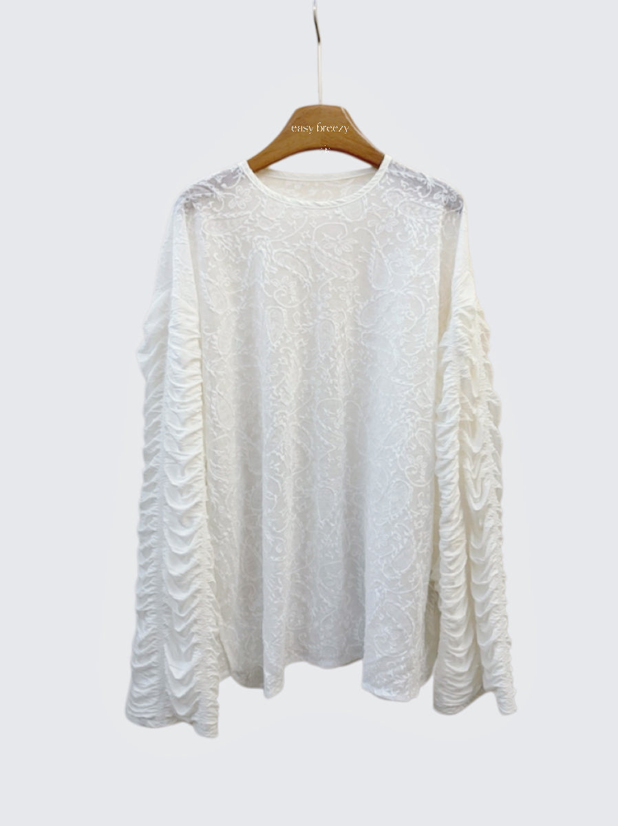 Duo Lace Crewneck Top