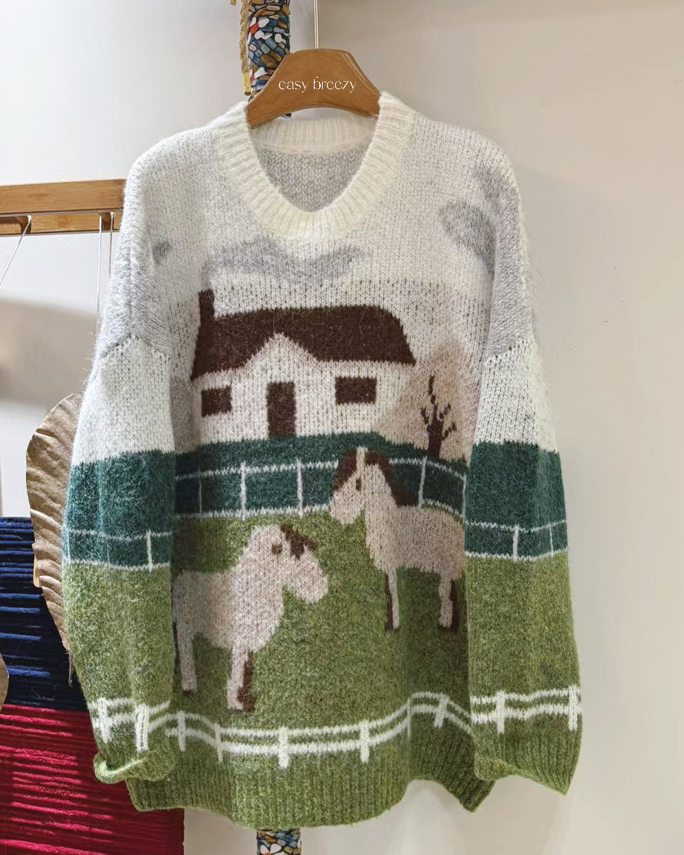 Pre-Order Cozy Knit Sweater with Full Front and Back Stable Illustration