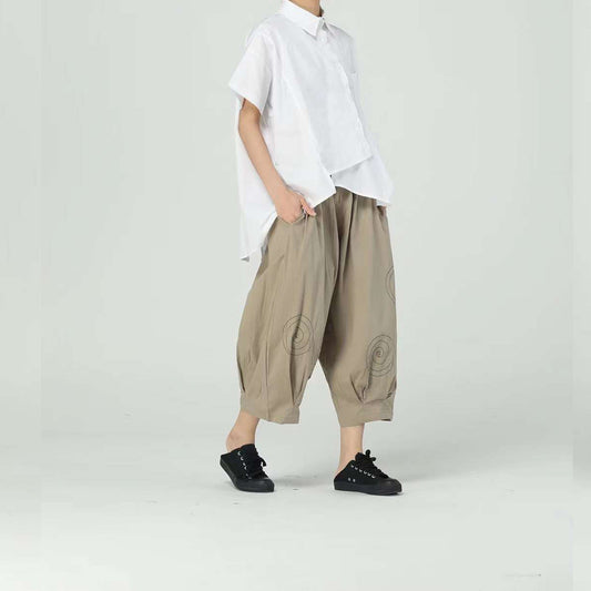 Irregular Cutting Stylish Cotton Shirt Available in White